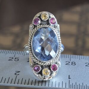 Nicky Butler RAJ Limited Edition Quartz 925 Sterling Silver NB Ring Sz 7 Retired